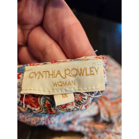 Cynthia Rowley 1X multicolor peasant Blouse - Picture 4 of 7